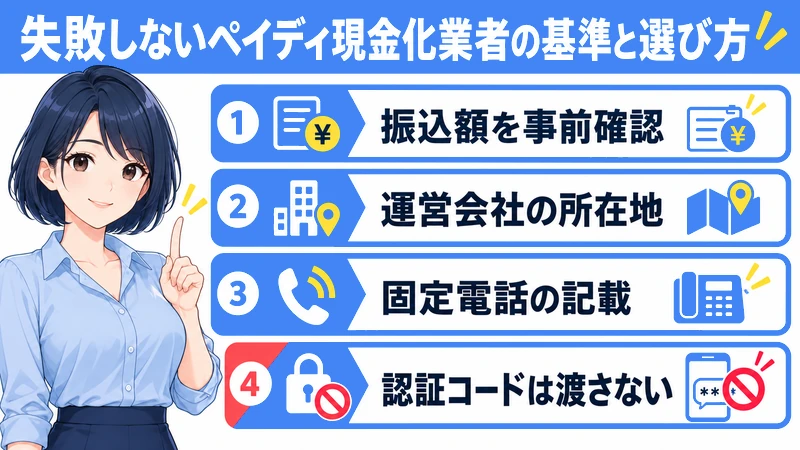 失敗しないペイディ現金化業者の基準と選び方