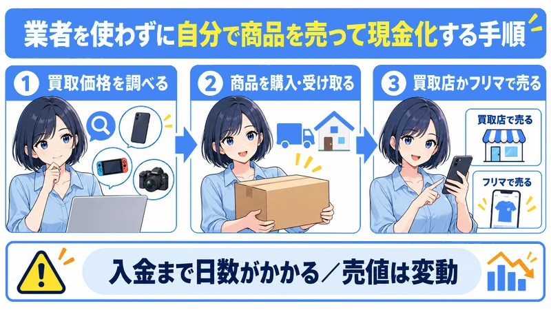 業者を使わずにバンドルカードを自分で現金化する方法