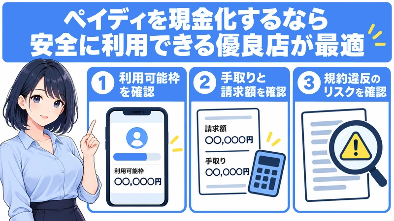ペイディを現金化するなら安全に利用できる優良店が最適