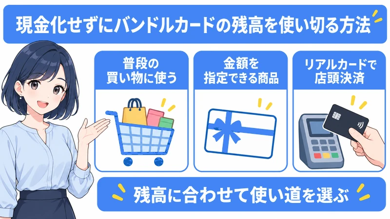 現金化せずにバンドルカードの残高を使い切る方法