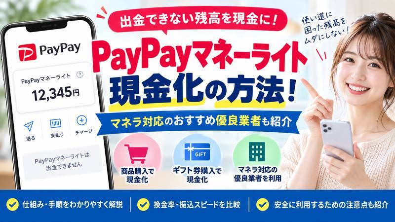 PayPayマネーライト現金化の方法！マネラ対応おすすめ優良業者も紹介